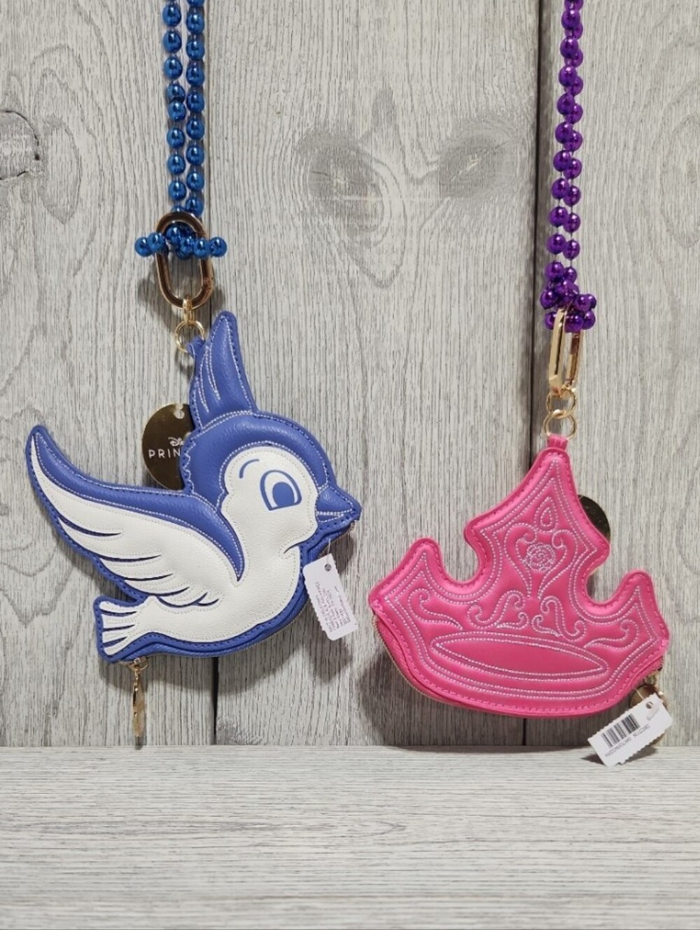 Bath & Body Works Princess Aurora Crown & Snow White Blue Bird Coin Purses
